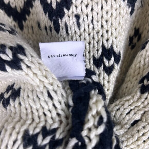 525 America Sweater Women's L Ivory Cashmere Wool Blend Ski Holiday Cozy Chunky - Picture 10 of 12